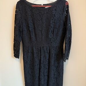 LOFT Black Lace Long Sleeve Dress